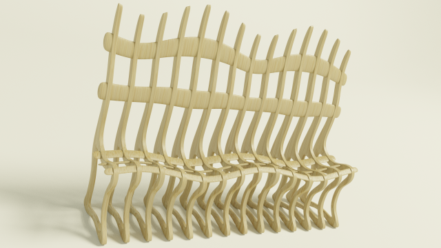ribbed bench Modelo 3D .c4d .max .obj .3ds .fbx .stl .blend 