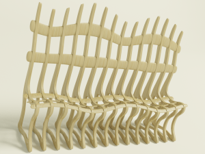 ribbed bench 3D Модель