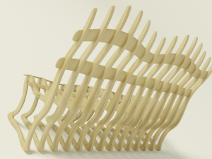 ribbed bench Modelo 3D