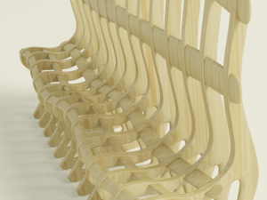 ribbed bench Modelo 3D
