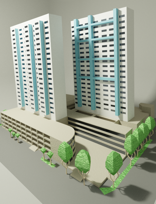 bras basah building 3D-Modell .c4d .max .obj .3ds .fbx .stl .blend 