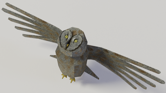 great grey owl 3D Model .c4d .max .obj .3ds .fbx .stl .blend 