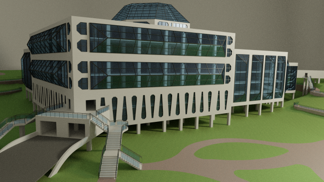 science center building 3D Модель .c4d .max .obj .3ds .fbx .stl .blend 