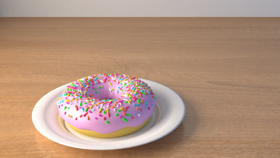donut on plate 3D Model .c4d .max .obj .3ds .fbx .stl .blend 