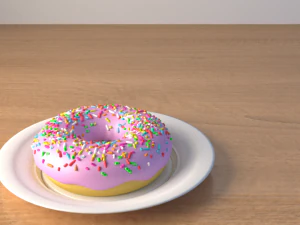 pączek na talerzu Model 3D