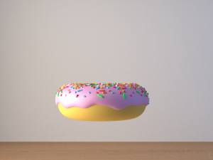 donut on plate 3D 模型