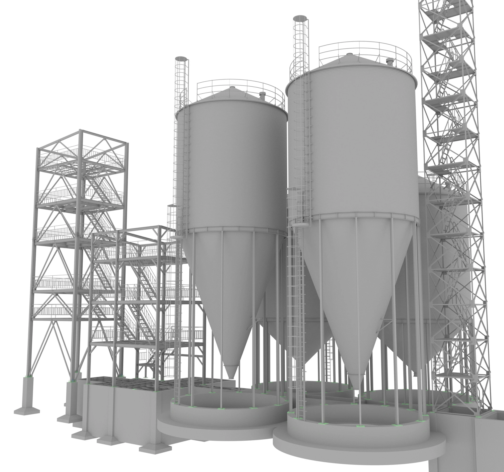 Silo pet food tower 3D Model .c4d .max .obj .3ds .fbx .stl .blend