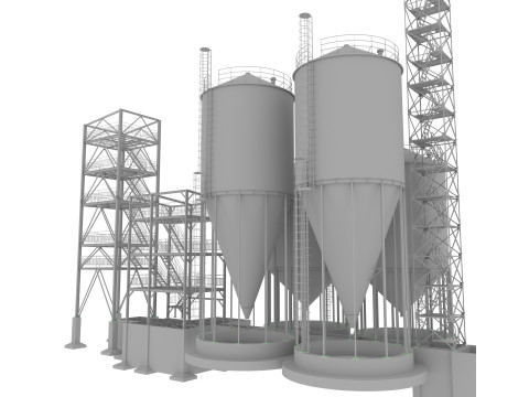 साइलो पालतू भोजन टॉवर 3D मॉडल