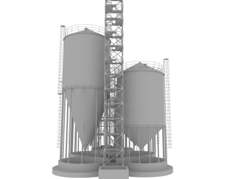 Башта силосного корму для домашніх тварин 3D Модель