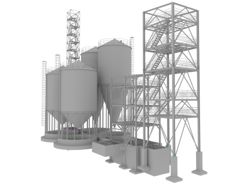 Башта силосного корму для домашніх тварин 3D Модель