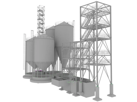 Silo pet food tower 3D Model