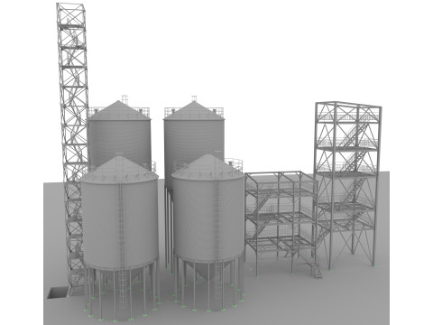 Башта силосного корму для домашніх тварин 3D Модель