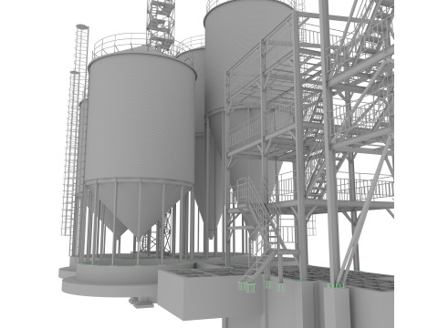 Башта силосного корму для домашніх тварин 3D Модель