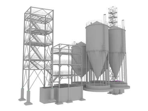 Башта силосного корму для домашніх тварин 3D Модель
