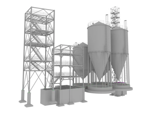 Silo pet food tower 3D Model