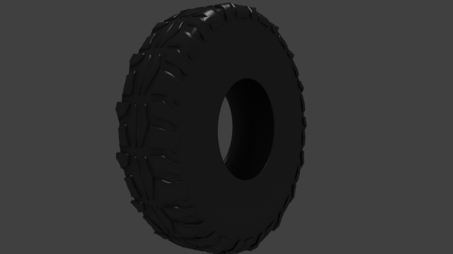 tire with large tread 3D Model .c4d .max .obj .3ds .fbx .stl .blend