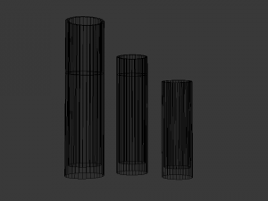 the set of 3 simplel vases Model 3D