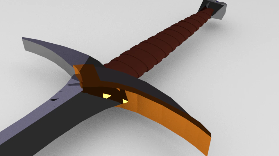 elven sword 3D Model .c4d .max .obj .3ds .fbx .stl .blend 