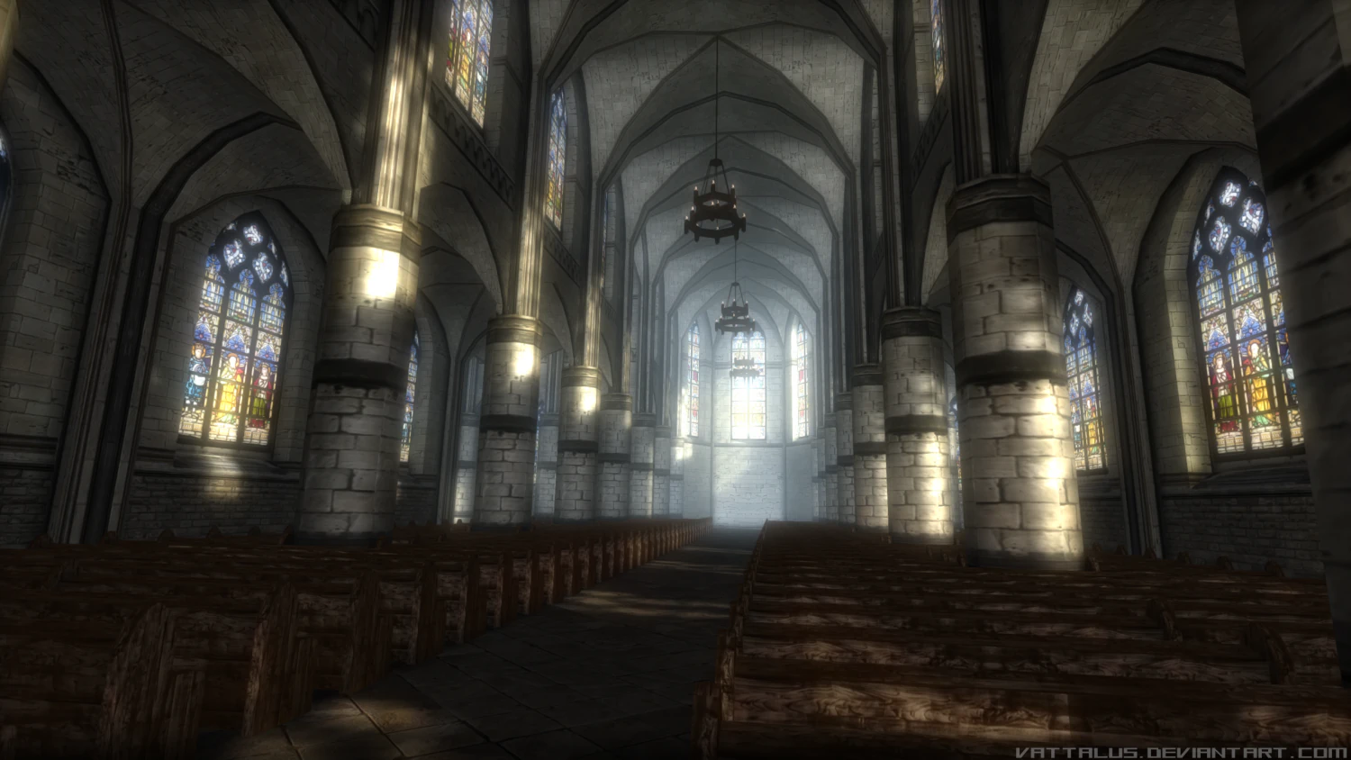gothic church interior and exterior 3D Model .c4d .max .obj .3ds .fbx .stl .blend 