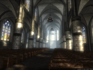 gothic church interior and exterior 3D Model