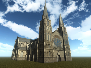 gothic church interior and exterior 3D Model
