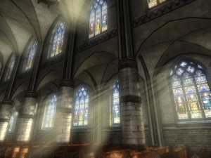 gothic church interior and exterior 3D Model