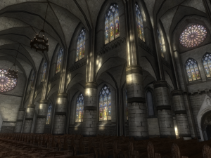 gothic church interior and exterior 3D Model