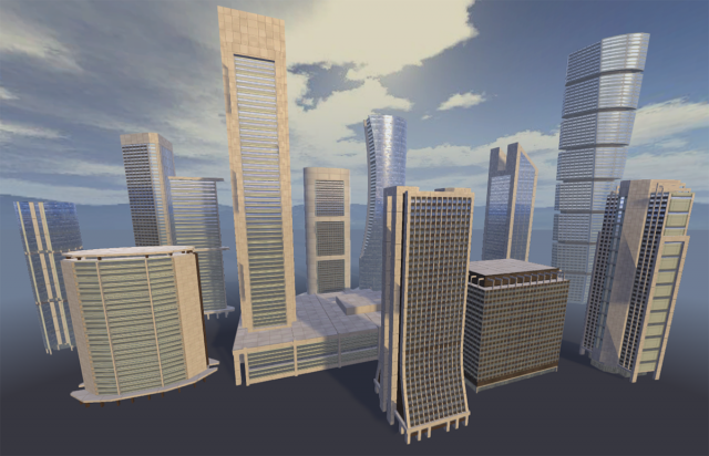 building pack 1 3D Model .c4d .max .obj .3ds .fbx .stl .blend 