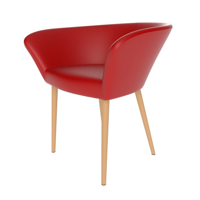 red leather upholstered armchair Modelo 3D .c4d .max .obj .3ds .fbx .stl .blend