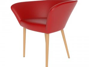 लाल चमड़े की असबाब वाली कुर्सी 3D मॉडल