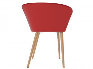 red leather upholstered armchair Modelo 3D