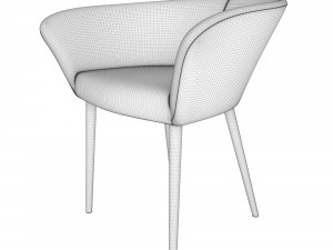 red leather upholstered armchair Modelo 3D