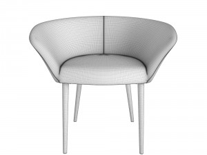 red leather upholstered armchair Modelo 3D