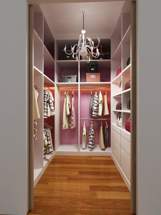 walk in wardrobe Model 3D .c4d .max .obj .3ds .fbx .stl .blend 