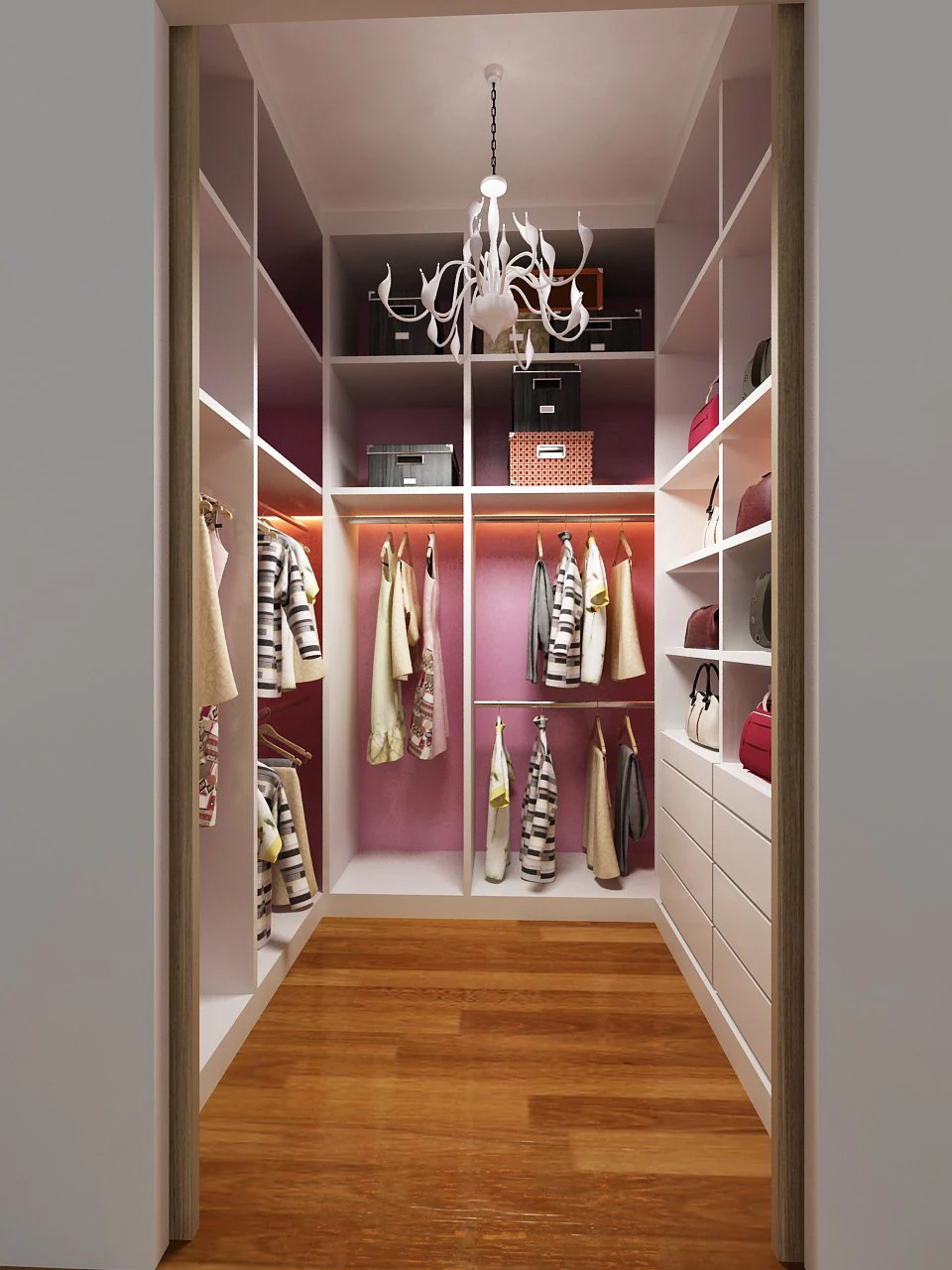 walk in wardrobe 3D Model .c4d .max .obj .3ds .fbx .stl .blend 