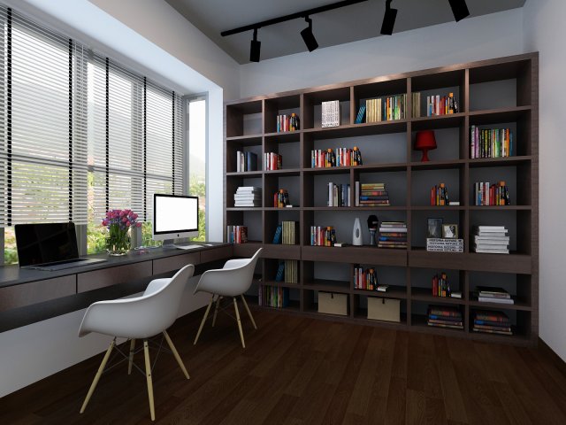 study room home library 3Dモデル .c4d .max .obj .3ds .fbx .stl .blend 