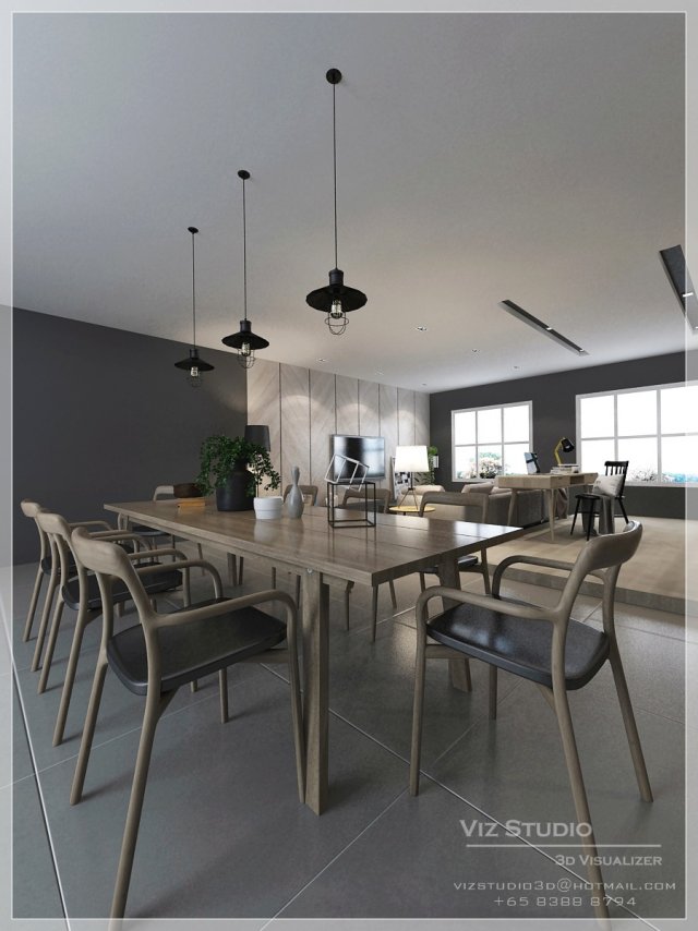 dining room 3D Модель .c4d .max .obj .3ds .fbx .stl .blend 