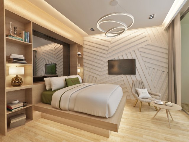 hotel room Modelo 3D .c4d .max .obj .3ds .fbx .stl .blend 