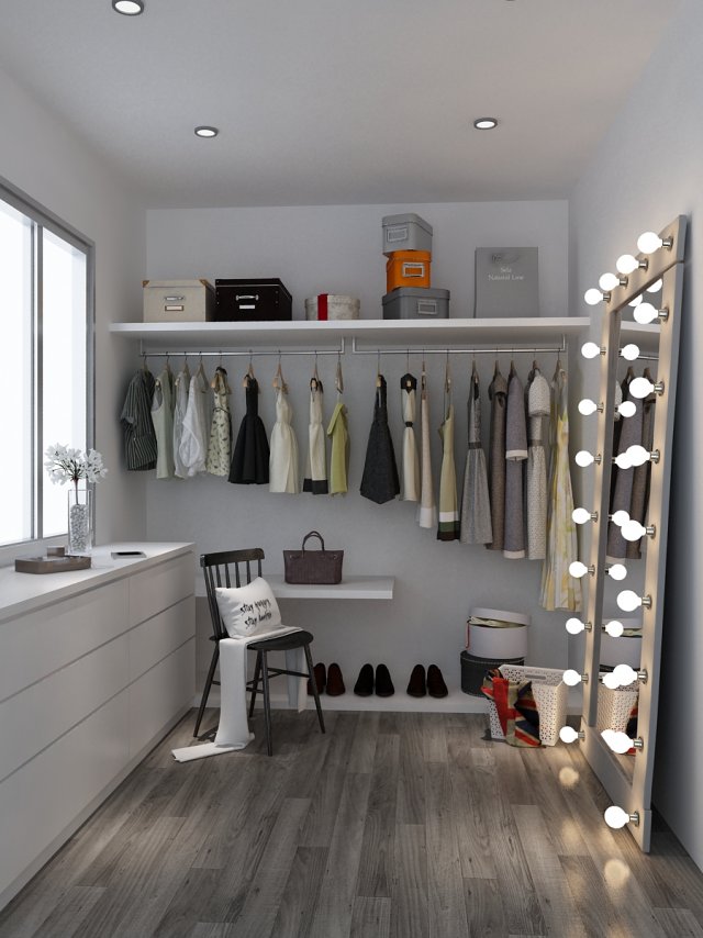 walk in wardrobe 3D 모델 .c4d .max .obj .3ds .fbx .stl .blend 