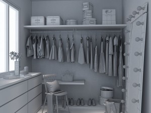 walk in wardrobe 3D 모델