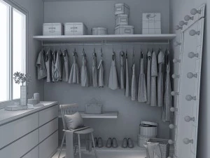 walk in wardrobe 3D Model