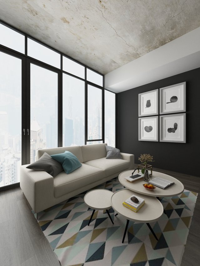 living 3D Model .c4d .max .obj .3ds .fbx .stl .blend