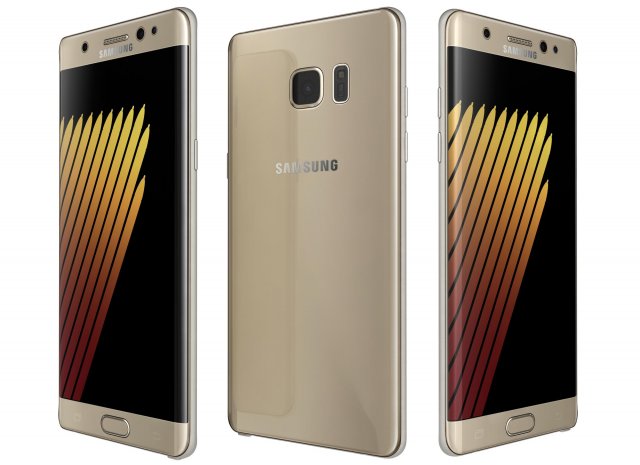 samsung galaxy note 7 gold 3D Model .c4d .max .obj .3ds .fbx .stl .blend 
