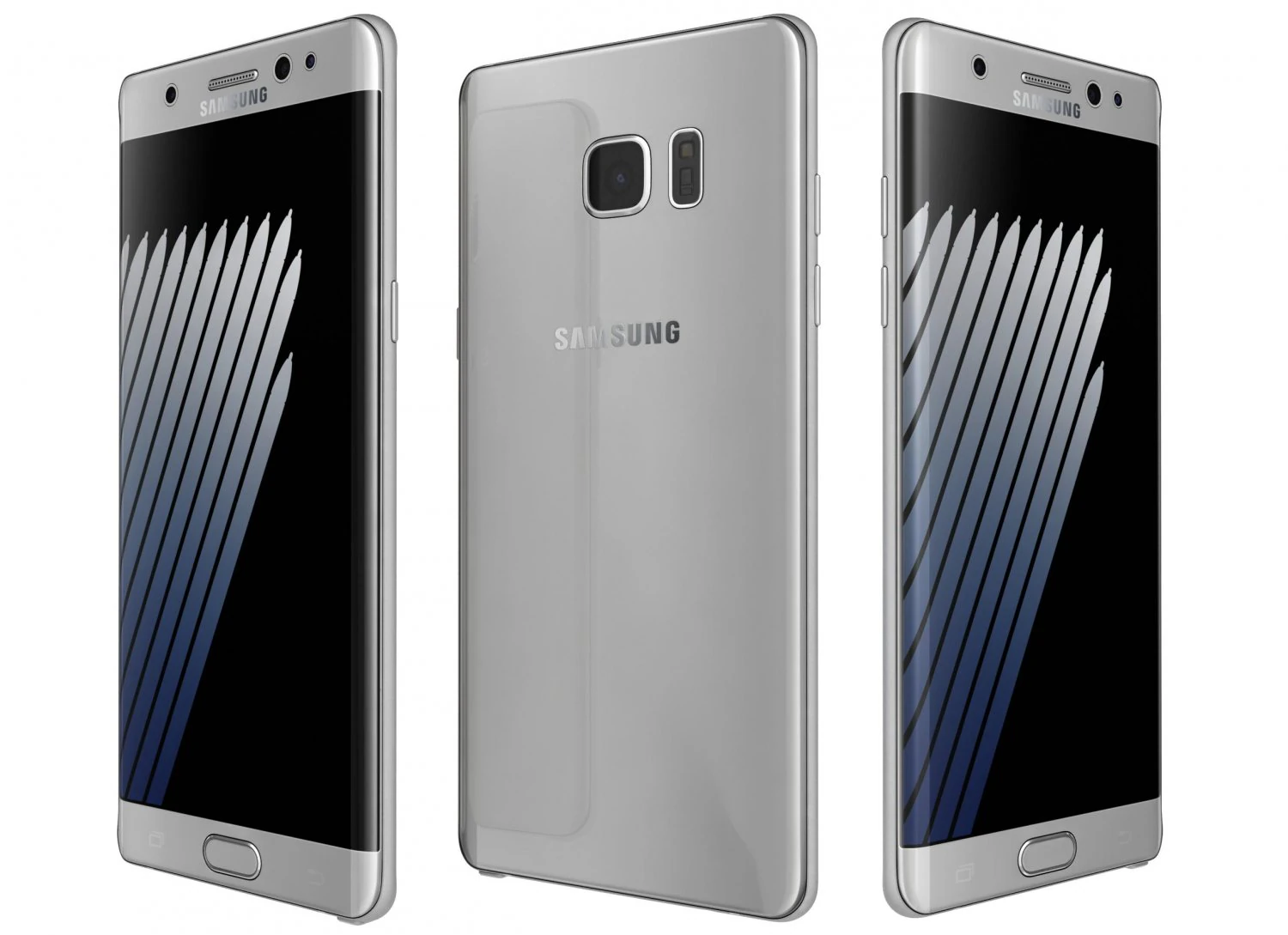 samsung galaxy note 7 white 3D Model .c4d .max .obj .3ds .fbx .stl .blend 