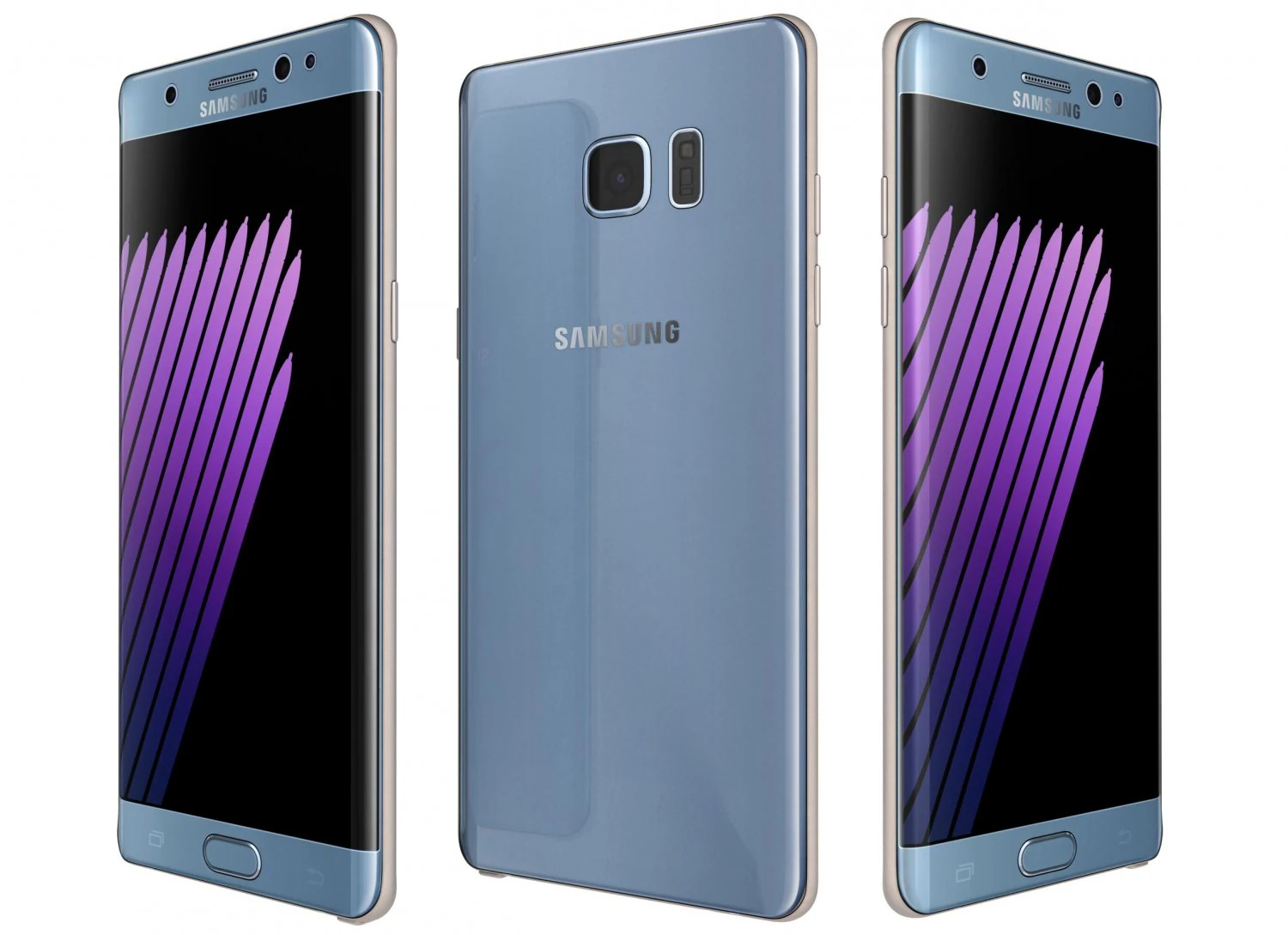 samsung galaxy note 7 blue 3D Model .c4d .max .obj .3ds .fbx .stl .blend 