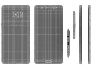 samsung galaxy note 7 blue 3D Model