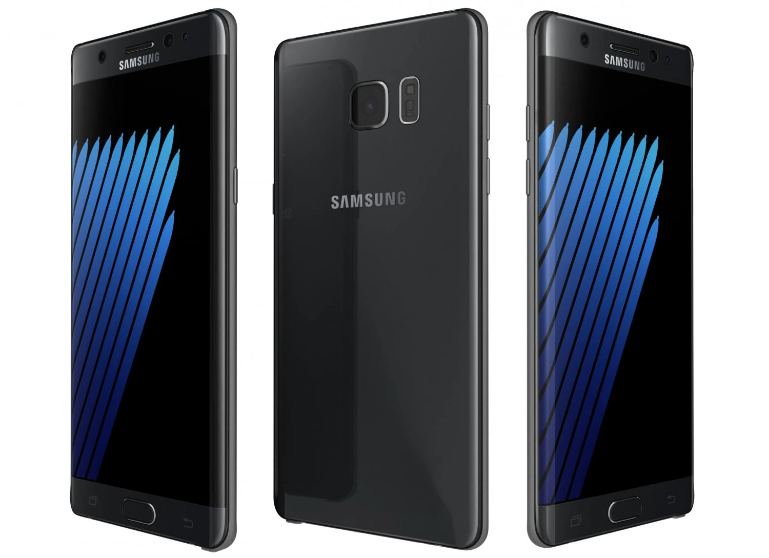 samsung galaxy note 7 black 3D Model .c4d .max .obj .3ds .fbx .stl .blend 