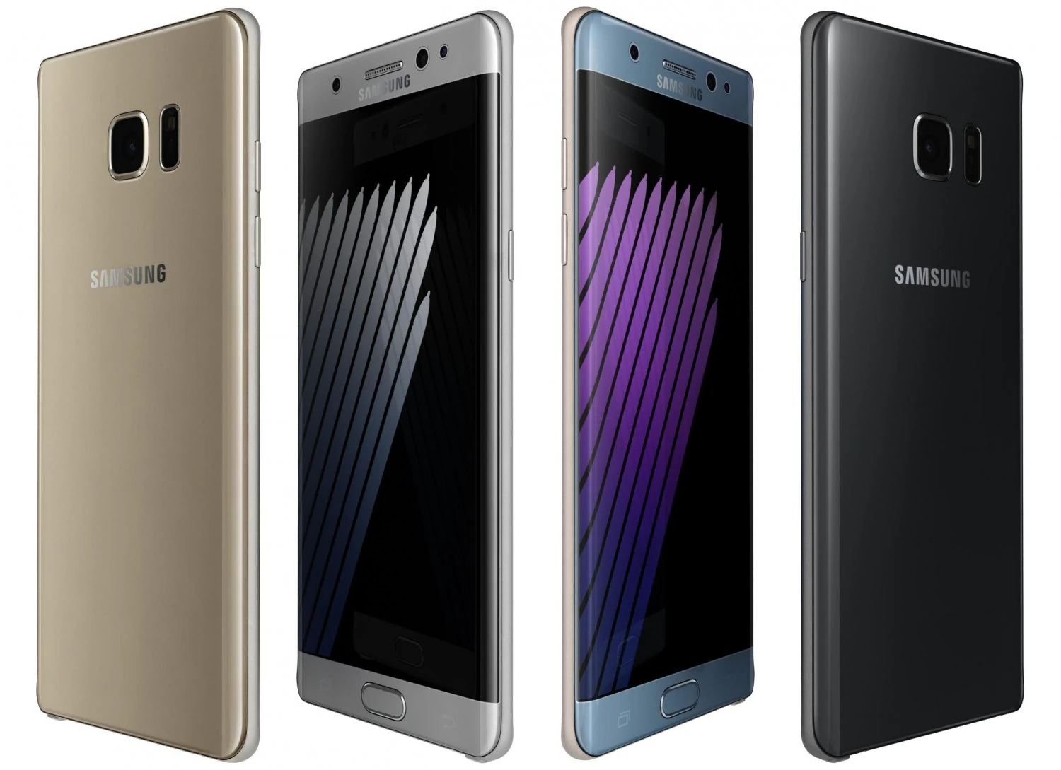samsung galaxy note 7 all colors 3D Model .c4d .max .obj .3ds .fbx .stl .blend