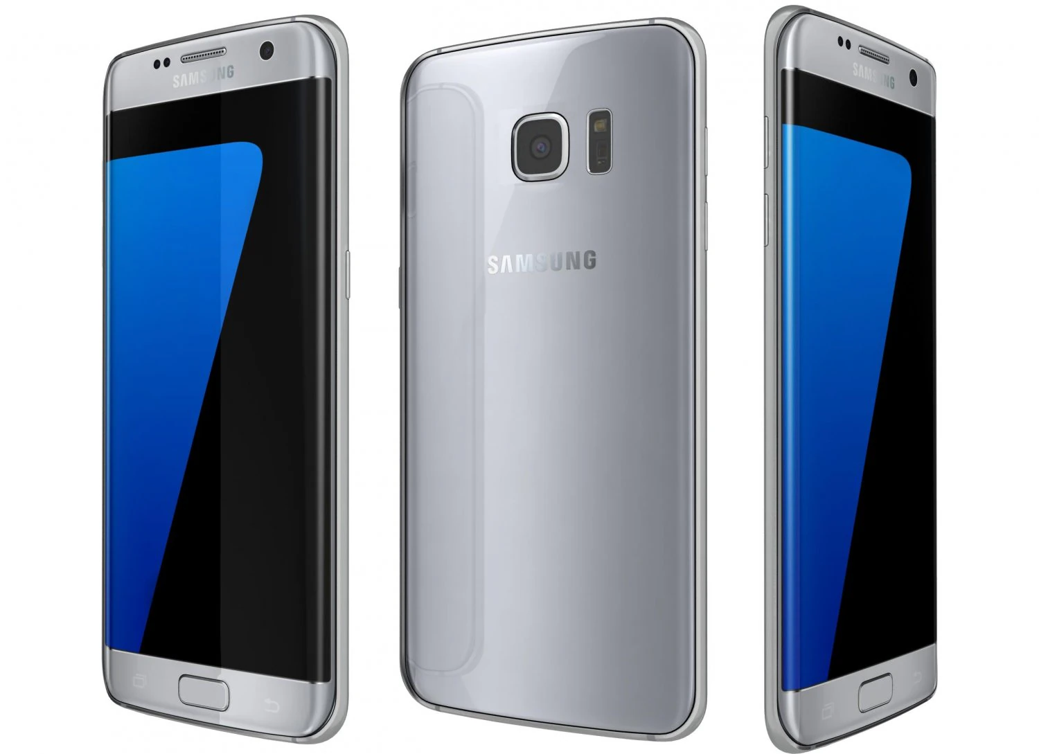 samsung galaxy s7 edge silver 3D Model .c4d .max .obj .3ds .fbx .stl .blend