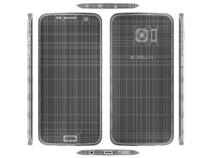 samsung galaxy s7 edge silver 3D 모델